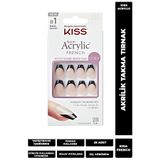 Kiss Acrylic Takma Tırnak Oval Siyah French