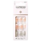 Kiss Impress Kendinden Yapışkanlı Takma Tırnak Kısa French Simli