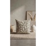 kissen ''PETRA'' Premium Jakarlı Buklet Dekoratif Kırlent Kılıfı 30x50 43x43 50x50 Çağla Yeşili ve Vizon