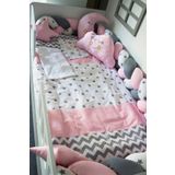 Kista Baby Montessori Bebek Uyku Seti Örgü Yan Korumalı Uyku Seti 90x190 100x200 Zig Zag
