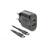 Kit Duvar Şarj Cihazı SBS 1 x 2,1 A 1 x Tip C 12/24 V Hızlı Şarj + Kablo Tip C 1,5 m