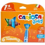 Kitabevimden Carioca Keçeli Boya Kalemi Teddy Jumbo Bebek 6 Lı 42815 - 0 - tek