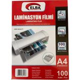 Kitabevimden Elba Laminasyon Filmi A4 100 Mıc (100 Lü) 216X303 - tek - Beyaz