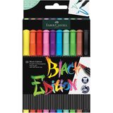 Kitabevimden Faber-Castell Keçeli Kalem Black Edition Fırça Uç 10 Lu - tek
