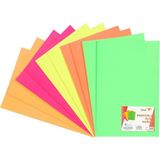 Kitabevimden Lino Elişi Kağıdı Fosforlu 5 Renk 10 Lu 20X30 cm (5 Paket) - Çok Renkli - tek