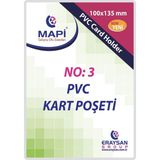 Kitabevimden Mapi Kart Poşeti Dikey Pvc No:3 100X135 Şeffaf (100 Adet) 910 10 37 - Çok Renkli - tek