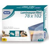 Kitabevimden Mas Laminasyon Filmi Parlak 78X102MM 125 Micron 7703 (100 Lü Paket) - tek - Beyaz