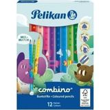 Kitabevimden Pelikan Kuru Boya Kalemi Combino Jumbo Üçgen 12 Li - Çok Renkli - tek