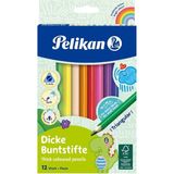 Kitabevimden Pelikan Kuru Boya Kalemi Jumbo Üçgen 12 Li 724039 - Çok Renkli - tek