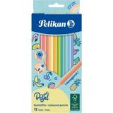 Kitabevimden Pelikan Kuru Boya Kalemi Pastel Renkler 12 Li 701143 - Çok Renkli - tek