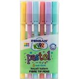 Kitabevimden Pensan Kidz Keçeli Kalem 6 Renk Pastel 24 Lü - 0 - tek