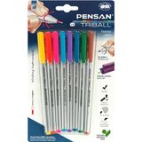 Kitabevimden Pensan Tükenmez Kalem Triball 1.0 mm Bilye Uç 8 Li Renkli - tek