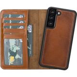 Kitabevimden Samsung Galaxy S22 Uyumlu Deri Cüzdanlı Kılıf Mwwn RST2EF Taba - tek