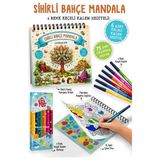 Kitabevimden Sihirli Bahçe Mandala - 6 Renk Keçeli Kalem ve 75 Adet Çıkartma Hediyeli 3+