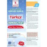 Kitap Bulut 7. Sınıf Türkçe Yaprak Test Yeni-Bulut Eğitim ve Kültür Yayınları