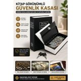 Kitap Görünümlü Metal Kasa Kumbara Gizli Para Biriktirme Ve Değerli Eşya Saklama Kutusu 180X115x55mm
