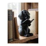 Kitap Okuyan Köpek Biblo – Gözlüklü Dekoratif 3D Baskı Masa & Kitaplık Süsü Siyah