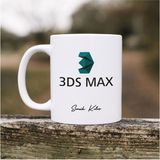 Kitaplı Hediye 3D Tasarımcıya Hediye Kupa / 3D Max Tasarımlı Isme Özel Kupa - Beyaz