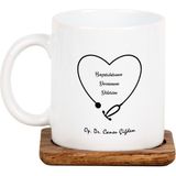 Kitaplı Hediye Fedakar Doktora Kalp Tasarımlı Kupa