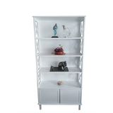 Kitaplık 13845 Çapraz Yan Model Kayın Mdf Alt Kapak Raf Parlak Beyaz Lake El Yapı
