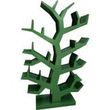 Kitaplık 18144 Ahşap Ağaç Dalı Tek Parça Mdf Parlak Yeşil Lake Boya El Yapım