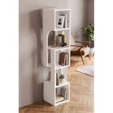 Kitaplık Ahşap Dekoratif Raf 5 Katlı Modern Çok Amaçlı Kitaplık Salon Ofis Kitaplığı 7067 Beyaz