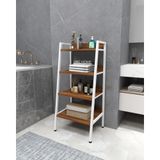 Kitaplık Çok Amaçlı Banyo Rafı Organizer Metal İskeletli 4 Raflı Banyo Dolabı Mini Kitaplık Mutfak Rafı