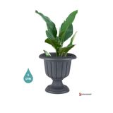 KıtayGroup Nergiz Saksı 6 Litre Koyu Antrasit Renk Ayaklı Plastik Çiçek Saksısı Modern