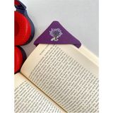 Kitçan Lavanta Desenli Köşe Kumaş Kitap Ayracı 8x8 cm | El Yapımı, Minimal Tasarım - Mor