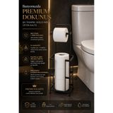 KITCHBATH Premium Seri Paslanmaz Yedekli Ayaklı Tuvalet Kağıtlığı Düzenleyici, Banyo WC Kağıtlık Askısı Askılığı Organizer