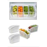 Kitchen 4 Adet Buzdolabı Sebze Meyve Düzenleyici Organizer - Beyaz