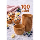 Kitchen Beauty 100 Adet Kraft Kağıt Kek Kapsülü | Muffin Cupcake Kek Kapsülü | 100'lü Kağıt Kek Kalıbı