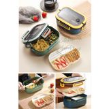Kitchen Beauty 1200ml 2 Katlı 6 Bölmeli Beslenme Çantası Lunch Box,Saklama Kabı Çatal Kaşıklı Sefer Tası Sızdırmaz
