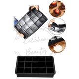 Kitchen Beauty 15 Bölmeli Büyük Boy Silikon Buz Kalıbı Silikon Kare Buzluk Kokteyl Sunum Buz Kalıbı Et Suyu Saklama