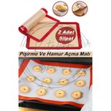 Kitchen Beauty 2 Adet 30x40 Fırınlanabilir Yıkanabilir Kendinden Yağlı Silikon Pişirme Ve Hamur Açma Matı Silpatı