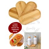 Kitchen Beauty 2 Adet Bambu Oval Sunum Ve Servis Tepsisi - Ahşap Tepsi - Yağdanlık Altlığı