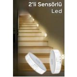Kitchen Beauty 2 Adet Hareket Sensörlü Kablosuz Usb Şarjlı Akıllı Spot Led Lamba Beyaz Işık