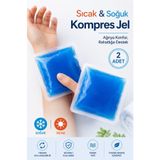 Kitchen Beauty 2 Adet Premium Termojel Sıcak Soğuk Kompres Jel Buz Paketi,Soğutucu Jel Isıtıcı Jel Kompres 13x13cm