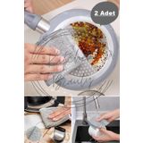 Kitchen Beauty ( 2 Adet ) Sihirli Inox Paslanmaz Telli Bulaşık Bezi Kir Pas Sökücü Sihirli Temizlik Bezi Ve Süngeri