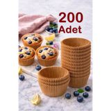 Kitchen Beauty 200 Adet Kraft Kağıt Kek Kapsülü | Muffin Cupcake Kek Kapsülü | 200 'lü Kağıt Kek Kalıbı