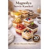 Kitchen Beauty 20'li 200Cc Kübik Prizma Mika Magnolya Kase Plastik Tatlı Sunum Kabı Dondurma Puding Meze Salata Cup