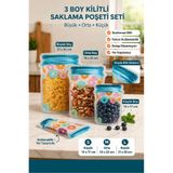 Kitchen Beauty 3 Boy Kavanoz Görünümlü Donut Desenli Kilitli Saklama Kabı Bakliyat Kabı/ 150ml - 500ml - 620ml