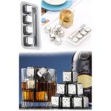 Kitchen Beauty 4 Adet Paslanmaz Çelik Buz Kalıbı Viski Soğutma Taşı Maşalı Yeniden Kullanılabilir Buz Viski Taşı