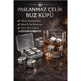 Kitchen Beauty 4 Adet Paslanmaz Çelik Buz Kalıbı Viski Soğutma Taşı Yeniden Kullanılabilir Buz Viski Taşı