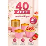 Kitchen Beauty 40'lı Kraft Muffin Cupcake Kalıbı Pembe Gold Kek Kapsülü Naturel Kek Kalıbı , Safari Konsept , Airfryer Uyumlu