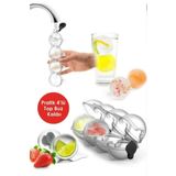 Kitchen Beauty 4'lü Küre Buz Topu Kalıbı - Yuvarlak Içecek Buz Topu Dondurucu Buzluk Saklama Ve Sunum Kabı