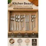 Kitchen Beauty 5 Adet Modüler Kaşıklık Seti - Mutfak Düzenleyici Çekmece İçi Kaşıklık Organizer