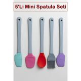 Kitchen Beauty 5 Li Renkli Silikon Spatula Seti Mini Şef Seti Plastik Saplı