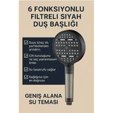 Kitchen Beauty 6 Fonksiyonlu Filtreli Duş Başlığı | Kireç Önleyici | Su Arıtıcı | Klor Arıtıcı Duş Başlığı