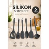Kitchen Beauty 6 Parça Isıya Dayanıklı Servis Seti Yanmaz Yapışmaz Silikon Spatula Seti